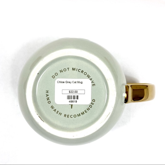 Pawsome Chloe Grey Cat Mug Gold Handle Ears - Picture 5 of 6